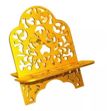 Imagem de Porta Bíblia Suporte Para Bíblia Especial Dourado Mdf