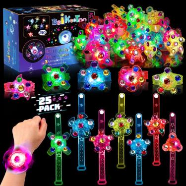 Imagem de Braceletes LED Fidget Spinner, lembrancinhas de festa, pacote com 25 unidades para crianças