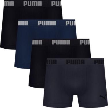 Imagem de Kit com 4 Cuecas Boxer Box Puma Sem Costura em Microfibra com Ajuste P