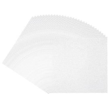 Imagem de PATIKIL Cartolina com glitter de 30 x 30 cm, 30 folhas, 250 g/m2, brilhante, espesso, sem derramamento, glitter, papel para scrapbook, cartões, artesanato, decoração de festa, prata