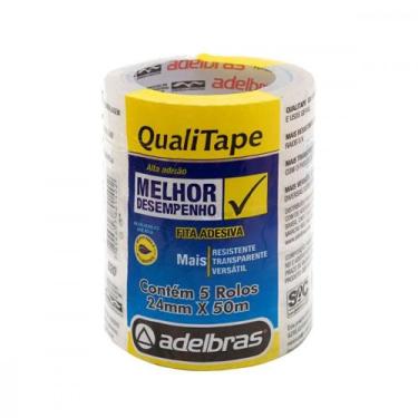 Imagem de Fita Adesiva Transparente Adelbras 24X50  - Kit C/5