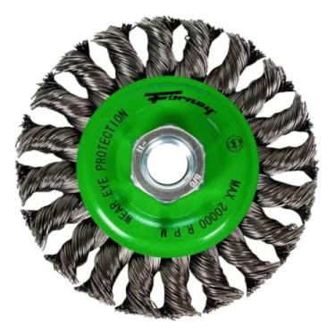 Imagem de Forney 72749 Escova para roda de arame, nó de torção com mandril de 1,27 cm e 5/8 polegada, 15 cm por 0,020 polegadas