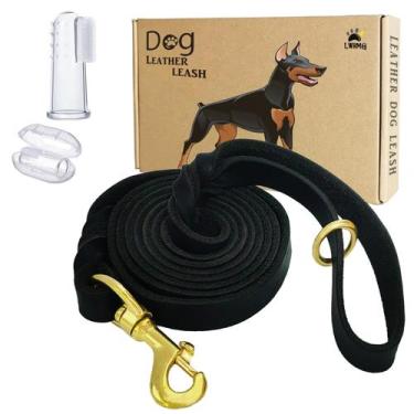 Imagem de Coleira de couro para cães LWBMG 6 pés x 2 cm, resistente para todos o