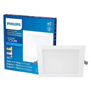 Imagem de Kit 6 Luminaria Led Emb Quadrada 18W Bivolt Dl252 Philips, 110V/220V