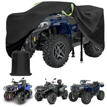 Imagem de Aibiley Capa para quadriciclo, à prova d'água, para uso externo, resistente, 4 rodas, poliéster, antiUV, 420D, impermeável, capa de armazenamento de quatro rodas, compatível com Polaris Sportsman
