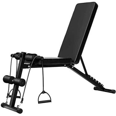 Imagem de Equipamento de fitness dobrável unissex banco de fitness multifuncional banco de halteres placa muscular abdominal auxílio para exercícios abdominais supino prancha supina com cordão