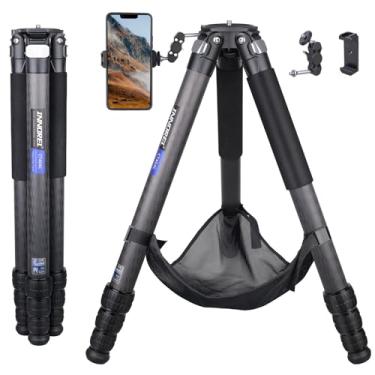 Imagem de Tripé para tigela de fibra de carbono, INNOREL RT-90C tripé para tigela resistente com adaptador de tigela e tigela de 75 mm, tubo de perna de 40 mm, tripé para câmera profissional ultra estável, carga máxima de 40 kg. Suporte para câmera