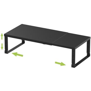 Imagem de Jojocross Organizador expansível empilhável para armário de cozinha, prateleira de balcão ajustável, bancada, despensa, armário, banheiro, quarto (1 unidade/preto/grande)