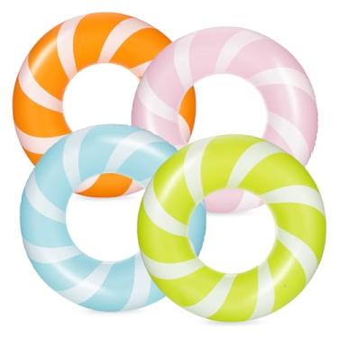 Imagem de Bestrip Pacote com 4 boias de piscina, tamanho adulto, para maiores de 15 anos, adolescentes, adultos, boias infláveis para natação, tubo, praia, piscina, festa, uso no lago