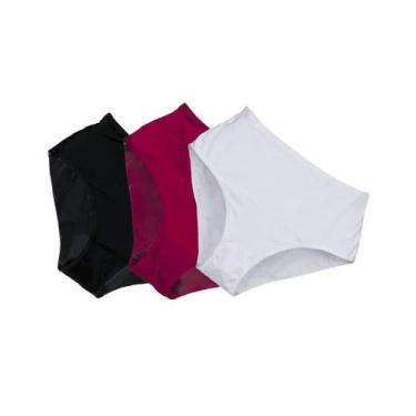 Imagem de Kit com 3 Calças Clássica DeMillus 57850/57851, Preto, Begerosado, Car