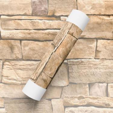 Imagem de Papel De Parede Adesivo Tijolo Canjiquinha Pedra - Deliquadros, 5M