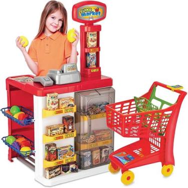Imagem de Mercadinho Infantil Market Supermercado Com Carrinho - Magic Toys