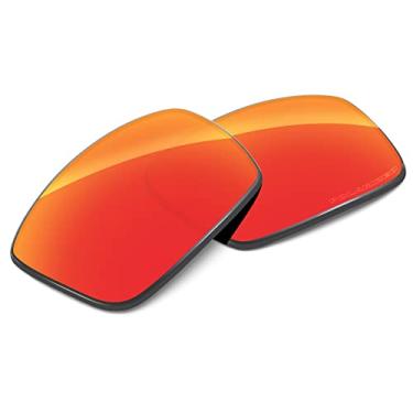 Imagem de Tintart Lentes de desempenho compatíveis com Oakley Gascan polarizadas gravadas, Vermelho fogo - polarizado, Tamanho �nico