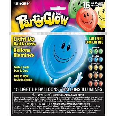 Imagem de Balões de látex Happy Face LED de 25,4 cm, sortidos 15 unidades