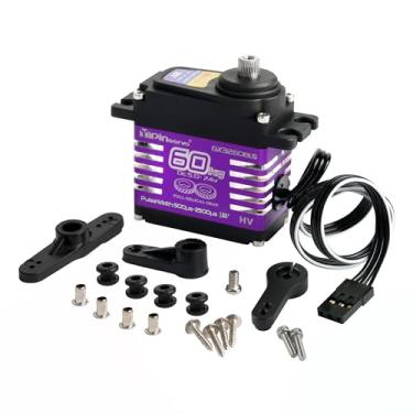 Imagem de RCmall Digital Servo Motor, 60KG High Torque, 5.0-7.4V Brushless, Metal Gear with Servo Arms (270 Degree)