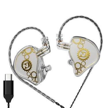 Imagem de FEDAI Fones de ouvido ND Venus intra-auriculares, fones de ouvido IEM com driver magnético duplo de 10 mm, fones de ouvido para jogos HiFi com fio, cabo destacável de 2 pinos (sem microfone, branco
