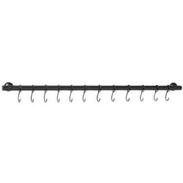 Imagem de Porta Utensílios E Talheres 50cm Com 8 Ganchos Preto FS - Fassin Shop