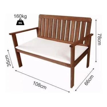 Imagem de Banco Namoradeira em madeira e estofado impermeável Tokyo - ALF Móveis