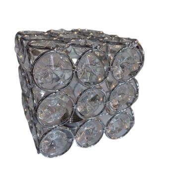 Imagem de Plafon Lustre Quadrado 4 Luz Vidro Cristais