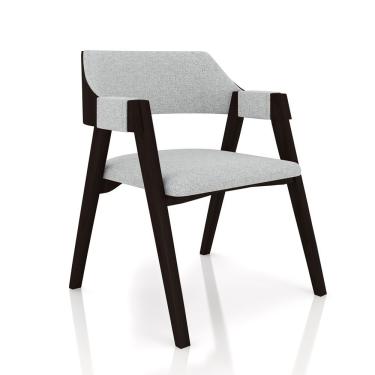 Imagem de Cadeira Sala De Jantar E Jogos Carteados Madeira Maciça Poker Linho Cinza-tabaco G42 - Gran Belo