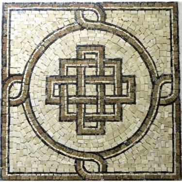 Imagem de Piso Em Mosaico Romano Nó De Salomão Com Quatro Lados