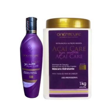 Imagem de Kit Açaí Care 1 Shampoo 300ml 1 Máscara 1L Oriente Life