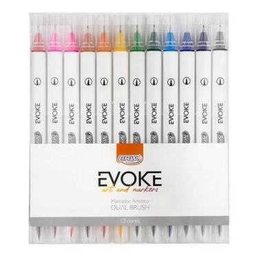 Imagem de Caneta Pincel Dual Brush Pen Estojo Com 12 Cores Brw