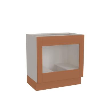 Imagem de Balcão Para Forno De Embutir 80cm Sem Tampo Arizona Cabecasa Madeiramadeira Branco Terracota