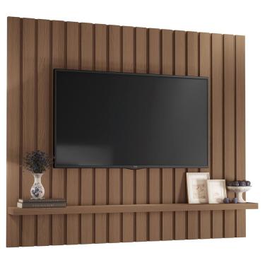 Imagem de Painel Para Tv 60 Pol Ripado 160cm Conect B01 Castanho - Lyam Decor