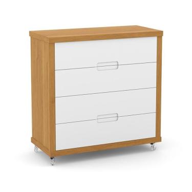 Imagem de Dormitório Tutto New 4 Portas, Cômoda 4 Gavetas E Berço Branco Soft-freijó - Matic Móveis Branco Soft-freijó