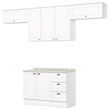 Imagem de Cozinha Modulada 5 Pecas 280 Cm Americana Branco Calcare Henn