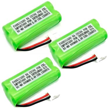 Imagem de Kit 3 Baterias Telefone Intelbras 2,4v 600mah Original