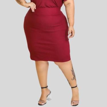 Imagem de Saia Midi Evangélica Moda Feminina Plus Size Marsala - Mayara Manzano,