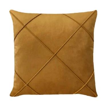 Imagem de Capa para Almofada Drapeada em Veludo Quadrada 60x60 com Enchimento Vá