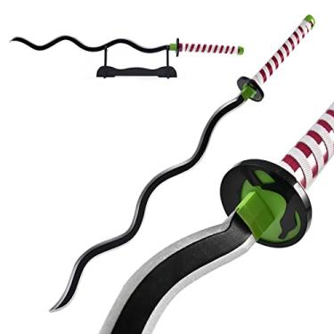 Imagem de PZOEWUESR Espada Obanai Iguro, Katana -41" Para Rpg E Coleção. Textura Original De Anime.