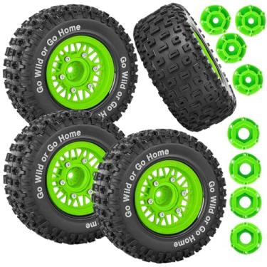 Imagem de RCYouHott Rodas RC Pneus Caminhão Pneus 12 mm/14 mm/17 mm Hex para 1/10 Slash 4×4 4WD 2WD//Axial/Arrma/Senton/Redcat Rc4wd, com rodas RC hexagonais destacáveis substituem corrida em pneu off-road