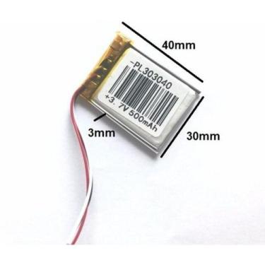 Imagem de 2 Peças Bateria 3,7v  500 Mah  C/ 3 Fios 3mm X 30mm X 40mm - - bgb