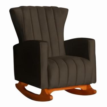 Imagem de Poltrona de Amamentação de Balanço Estofado Melinda Suede - Tatite Dec