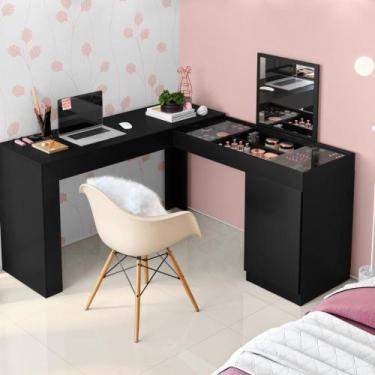 Imagem de Escrivaninha Penteadeira Andromeda Preto Fosco - CASA H