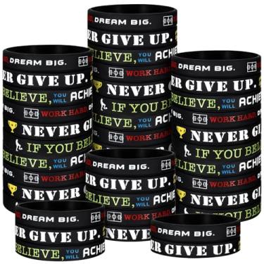 Imagem de Pulseira de silicone motivacional de futebol com 36 peças pulseiras inspiradoras de futebol pulseiras de borracha elásticas pulseira com citação inspiradora para tema esportivo lembranças de festa presentes de prêmios