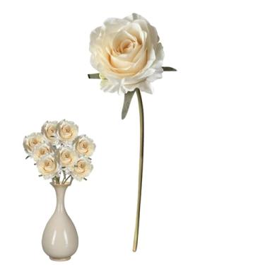 Imagem de Rosas Flores Artificiais - Plantas Artificiais Resistentes Aos Raios UV Para Exterior - Decoração Floral Longa Duração Para Jardim Casamentos Festas Mesas De Hotel