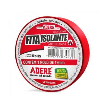 Imagem de Fita Isolante Adere Colorida 19Mmx05M Vermelha c/6pcs