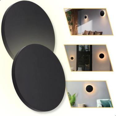 Imagem de Kit 2 Arandela Eclipse 12w Externa/interna P/ Parede 3000k - VLED