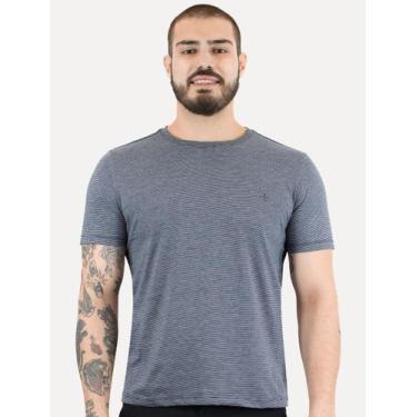 Imagem de Camiseta Dudalina Masculina Mini Stripes Azul Marinho, L/G