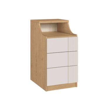Imagem de Mesa de Cabeceira 3 Gavetas Elegance Angelin/Blanc Canelado