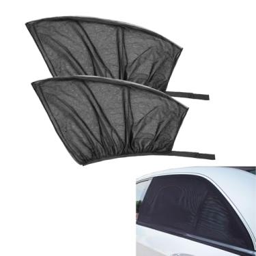 Imagem de YYTQP Capa de proteção solar para janela de carro, 2 peças de malha respirável para janela lateral do carro, proteção solar, cortina de rede mosquiteira, proteção de privacidade universal para a