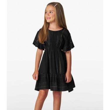 Imagem de Vestido Infantil em Viscose Lurex Trick Nick Preto, 8, Preto