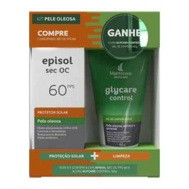 Imagem de kit Protetor Solar Episol Sec Oc FPS 60 Pele Oleosa e Glycare Control Gel de Limpeza Suave 60g