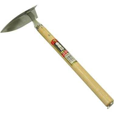 Imagem de Enxada triangular para paisagismo de jardim japonês Asaka com lâmina de aço inoxidável e cabo de madeira