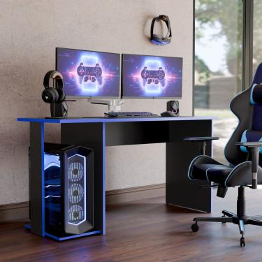 Imagem de Mesa Escrivaninha Gamer Valorant Com Espaço Para Gabinetes E Monitores Estilo Moderno